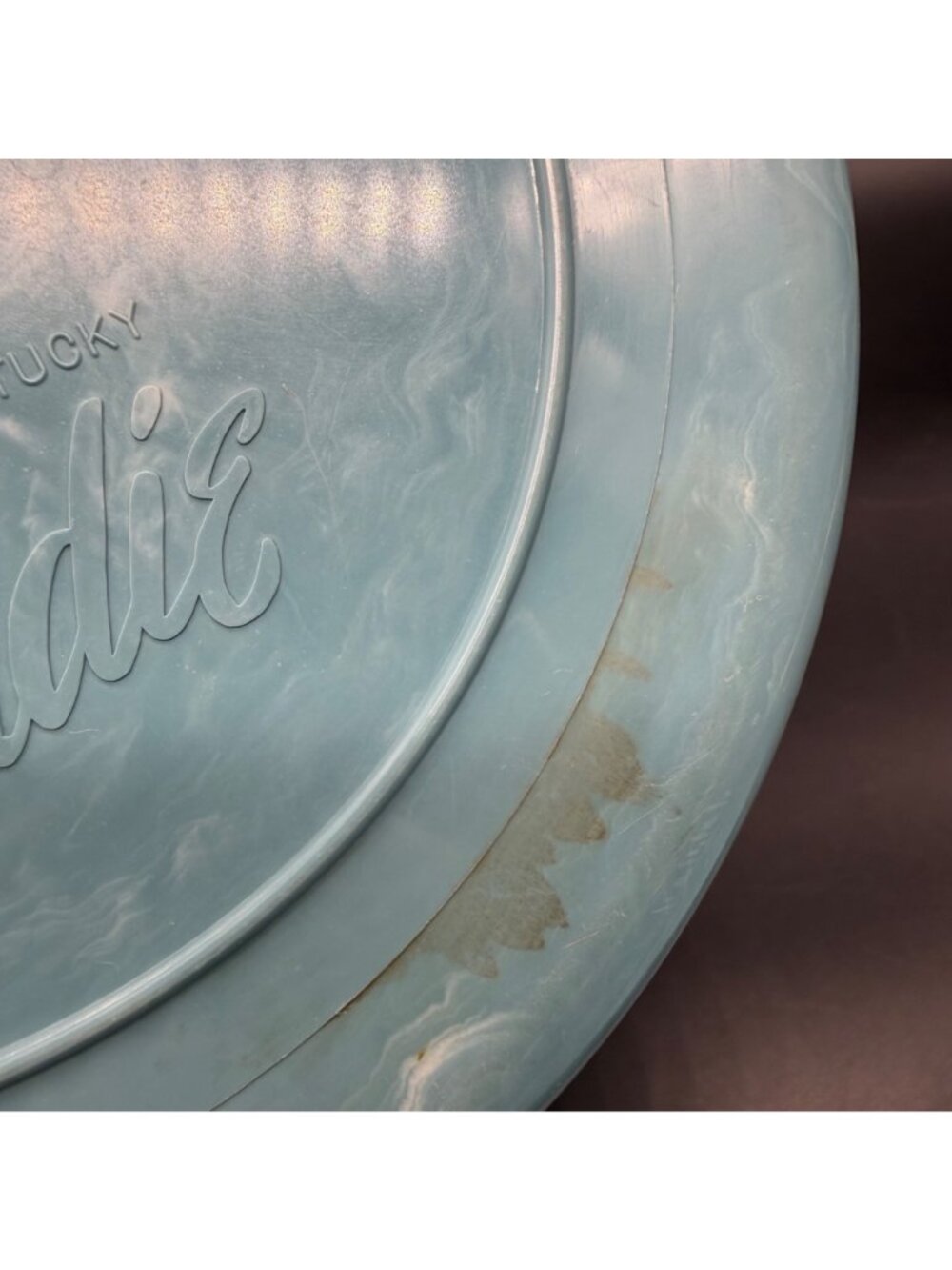 Mid Century Blue Canister Plastic Kitchen Kaddie USA Marbled Storage Container - Picture 10 of 12